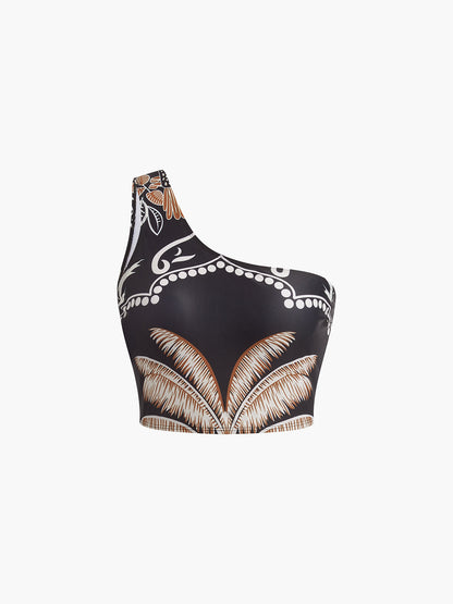 Baskılı Tek Omuz Bikini Takımı Siaora