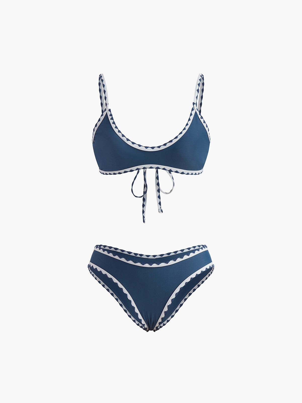 Kontrast Kesimli Düğümlü Bikini Takımı Siaora