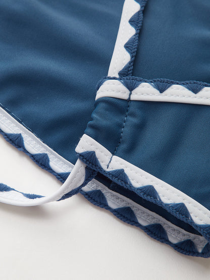 Kontrast Kesimli Düğümlü Bikini Takımı Siaora