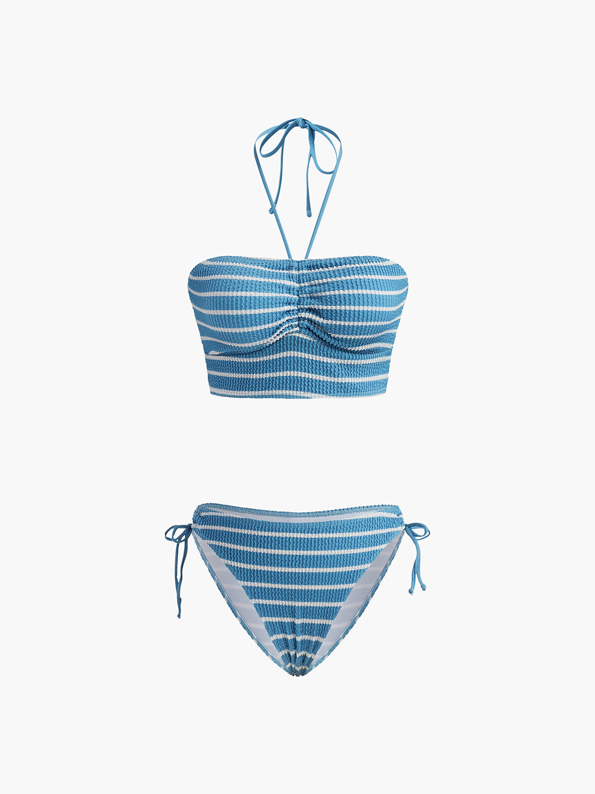 Halter Çizgili Bikini Takımı Siaora