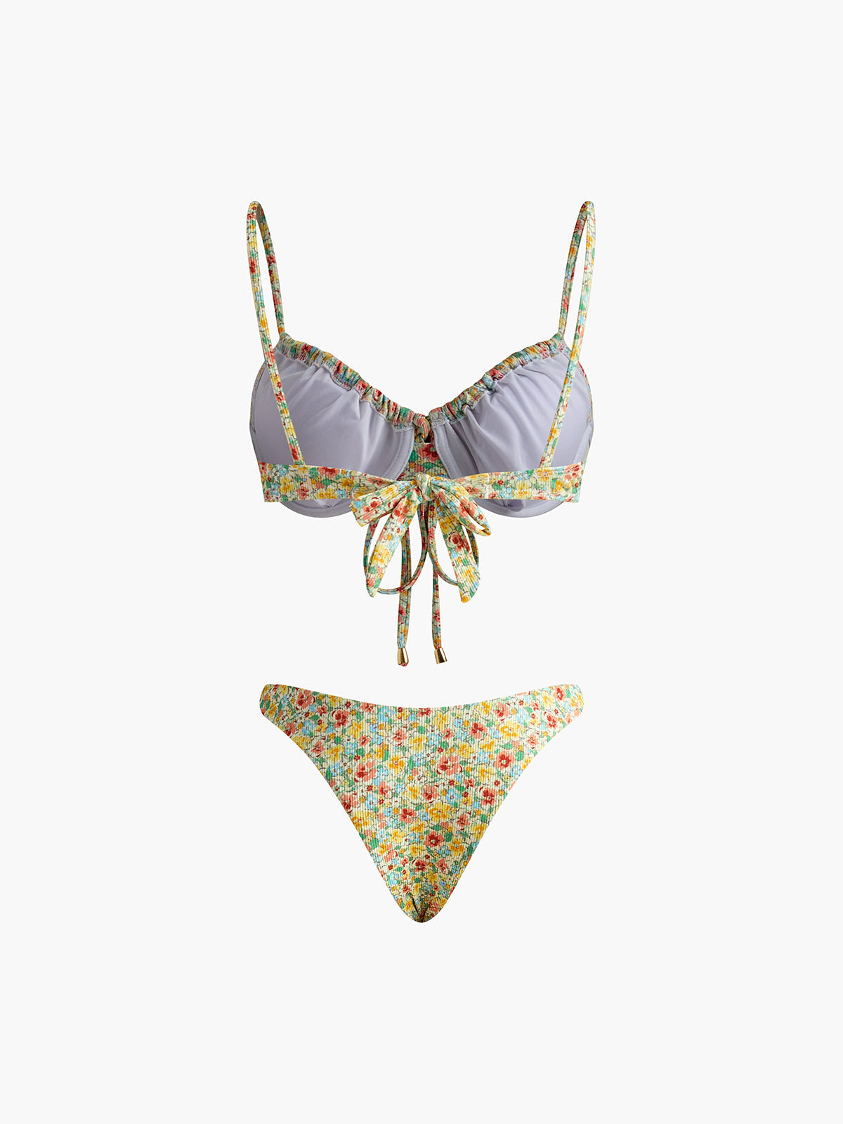 Çiçek Desenli Önden Bağlamalı Bikini Takımı Siaora