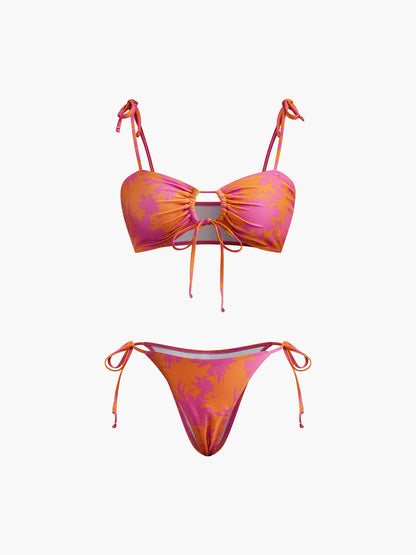 Baskılı Daire Kesimli Bikini Takımı Siaora
