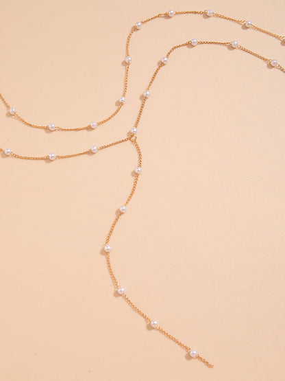 Altın Kaplama El Yapımı İnci Kolye THESVELTECHIC