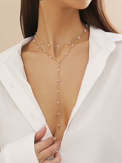 Altın Kaplama El Yapımı İnci Kolye THESVELTECHIC