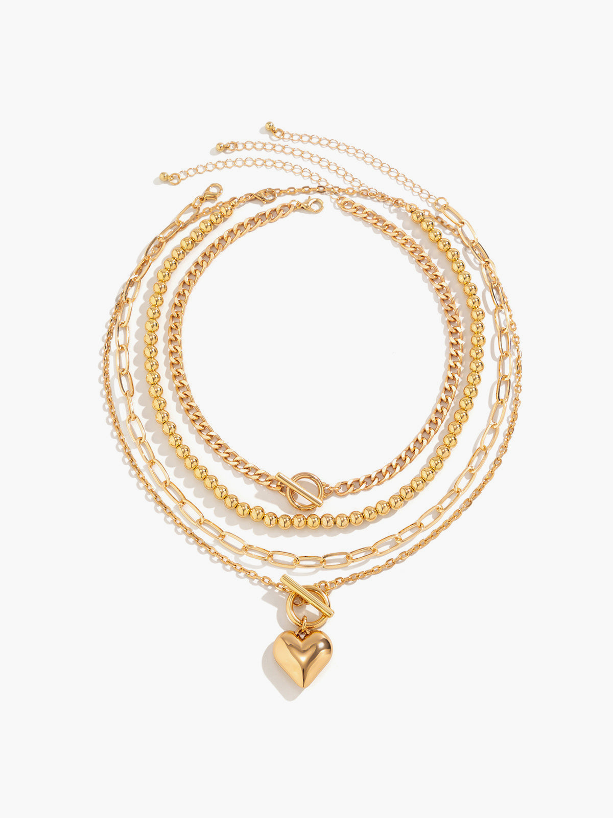 Kalp Kolye Çok Zincirli Kolye THESVELTECHIC