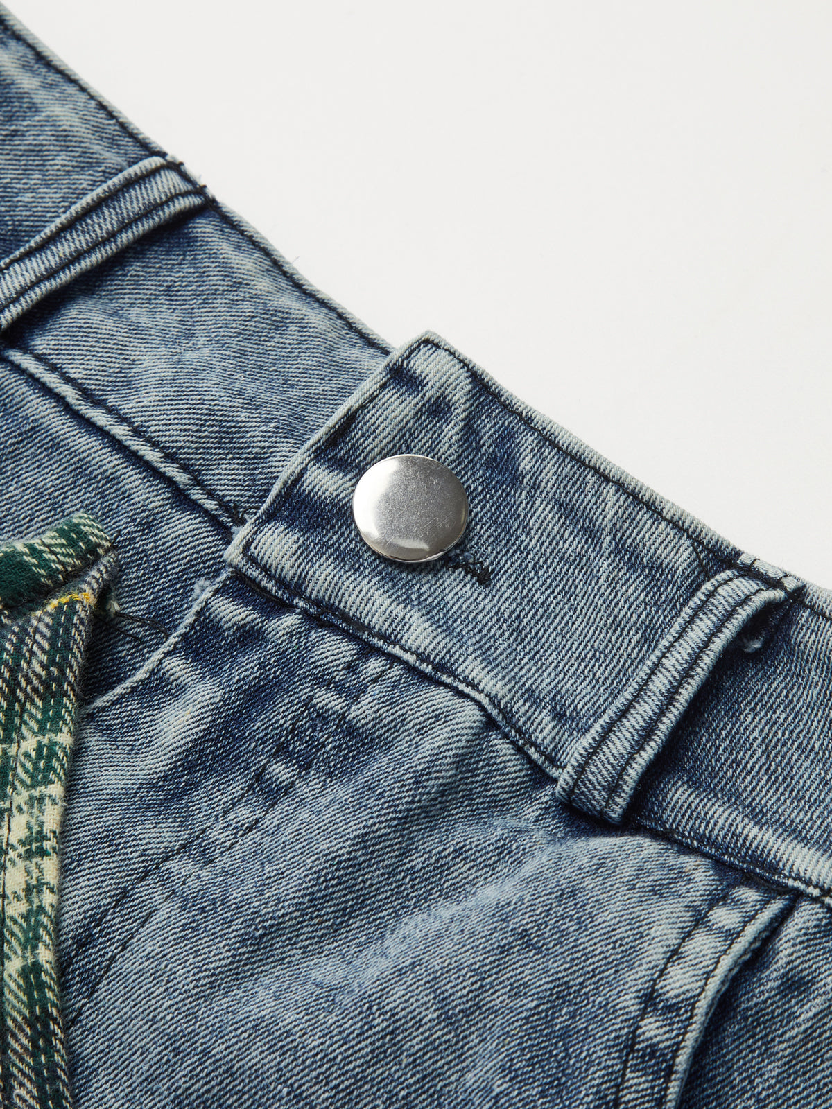 Panelli Asimetrik Etekli Denim Kısa Etek Siaora