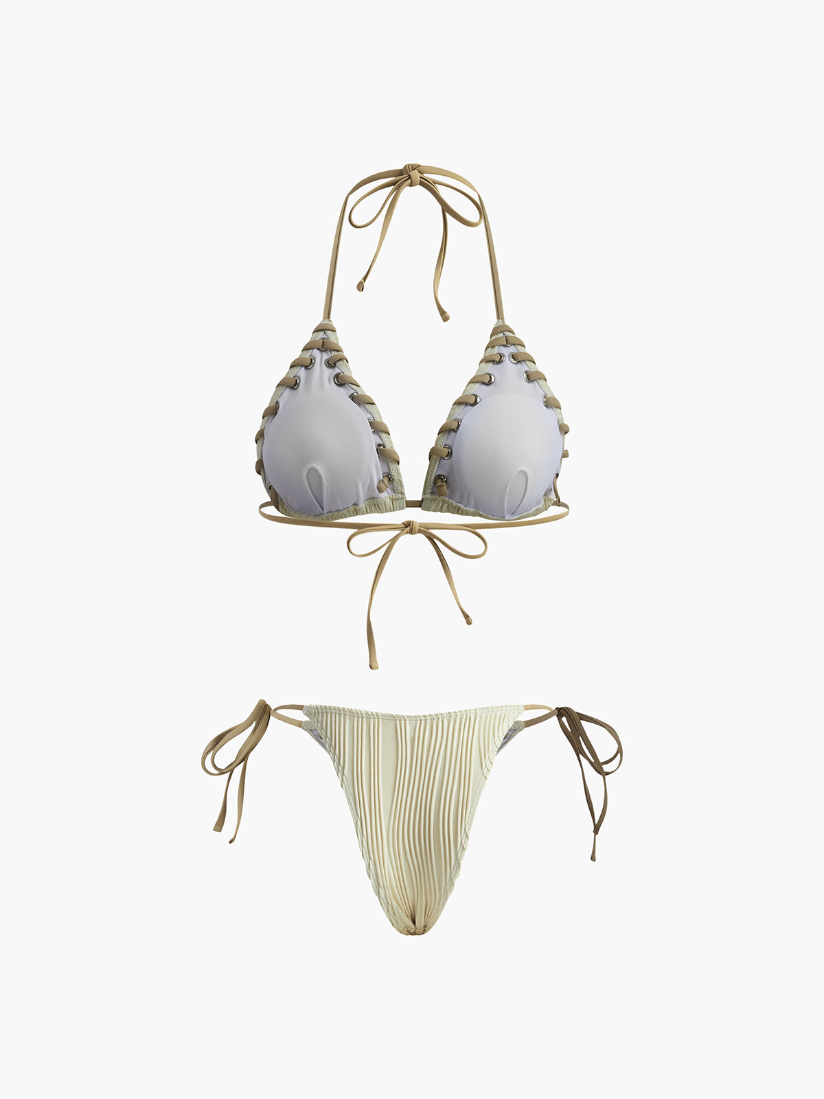 Grommet Bağcıklı Dantelli Bikini Takımı Siaora