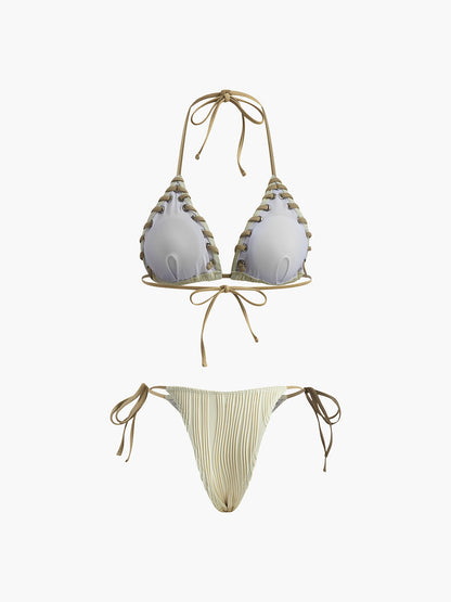 Grommet Bağcıklı Dantelli Bikini Takımı Siaora