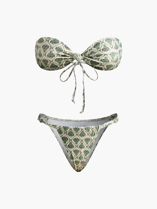 Baskılı Straplez Bikini Takımı Siaora