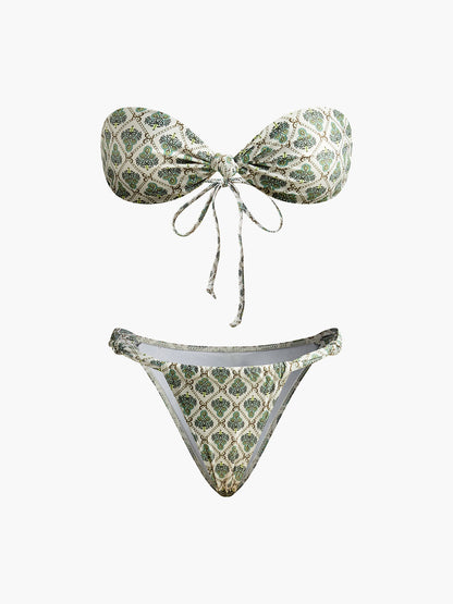 Baskılı Straplez Bikini Takımı Siaora