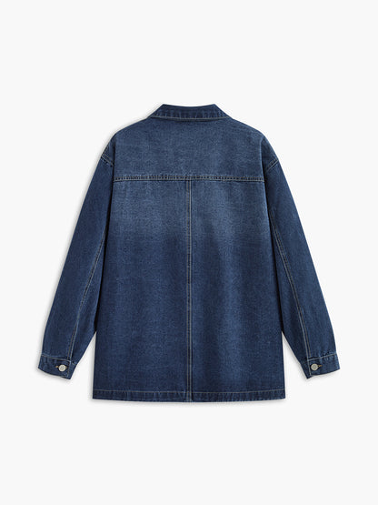 Sıradan Göğüslü Reverek Denim Ceket Quvarse