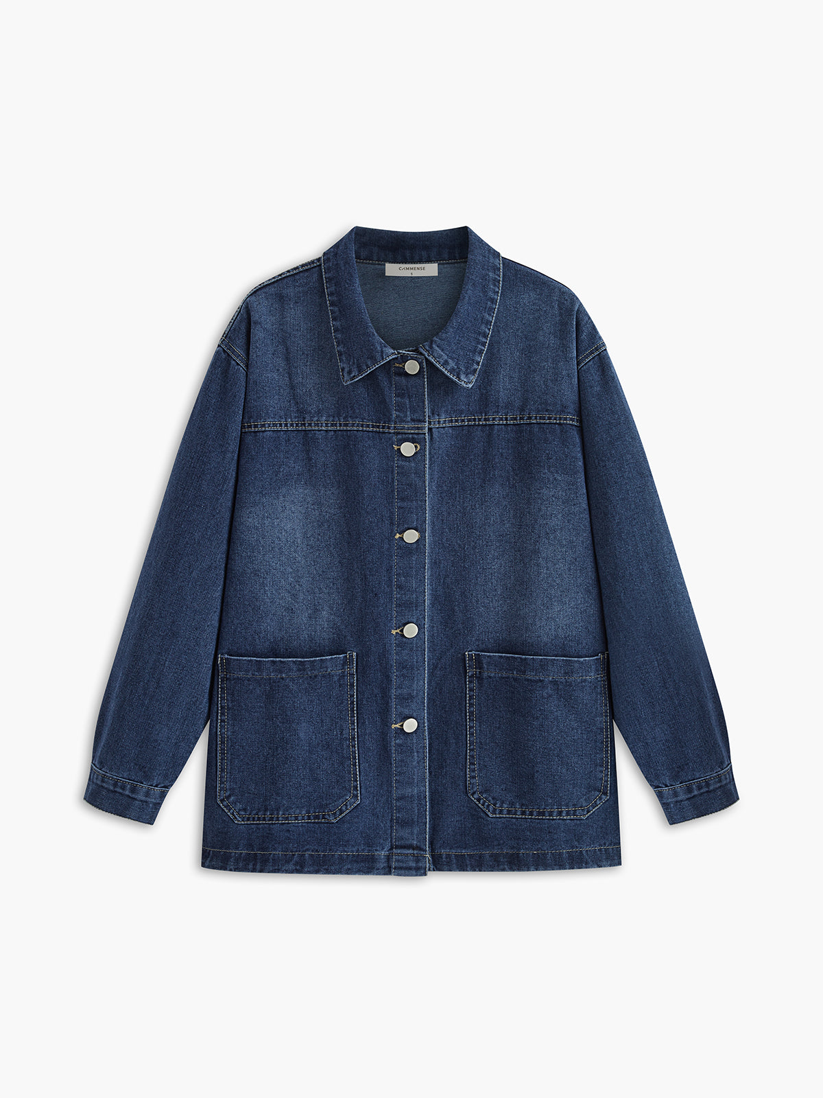 Sıradan Göğüslü Reverek Denim Ceket Quvarse