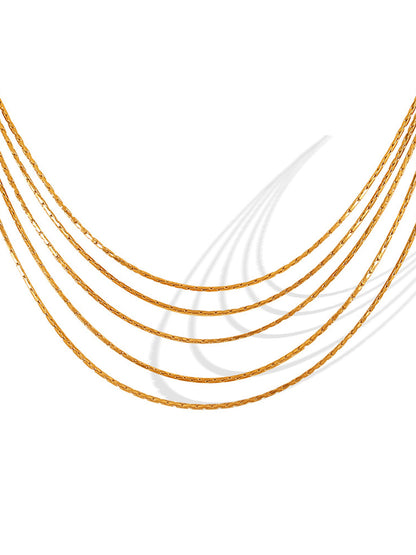 Üst Üste Dizilmiş Altın Kolye THESVELTECHIC