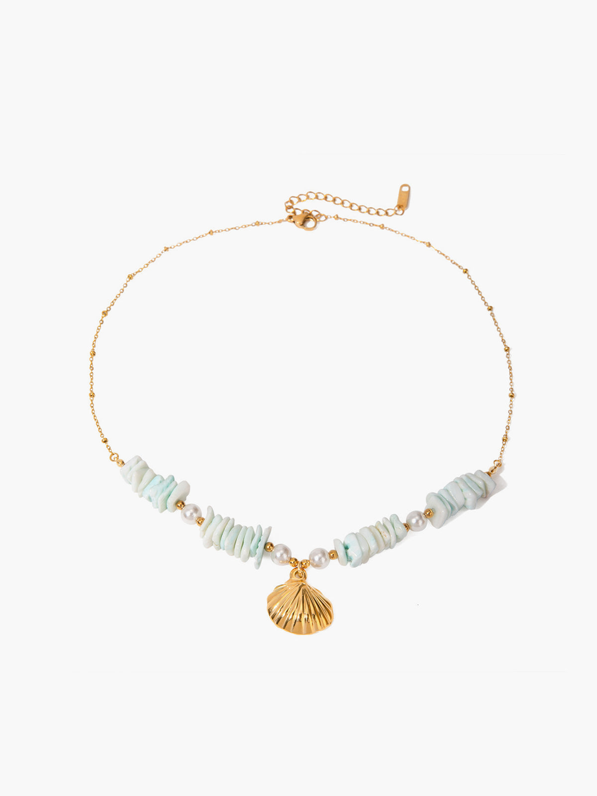 Mint Yeşili İnci Kabuklu Kolye THESVELTECHIC