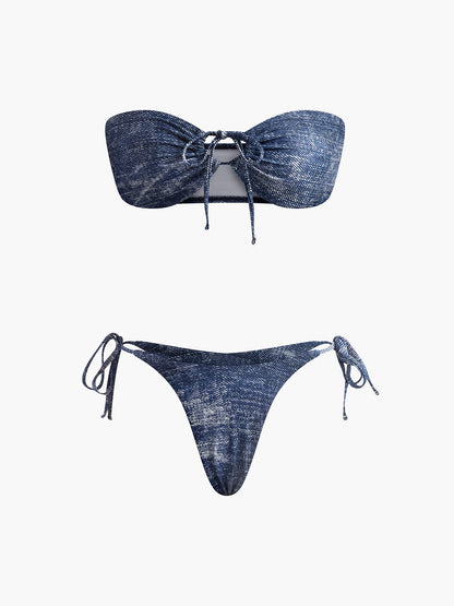 Vintage Straplez Bikini Takımı Siaora