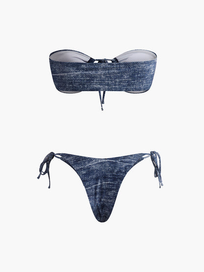Vintage Straplez Bikini Takımı Siaora