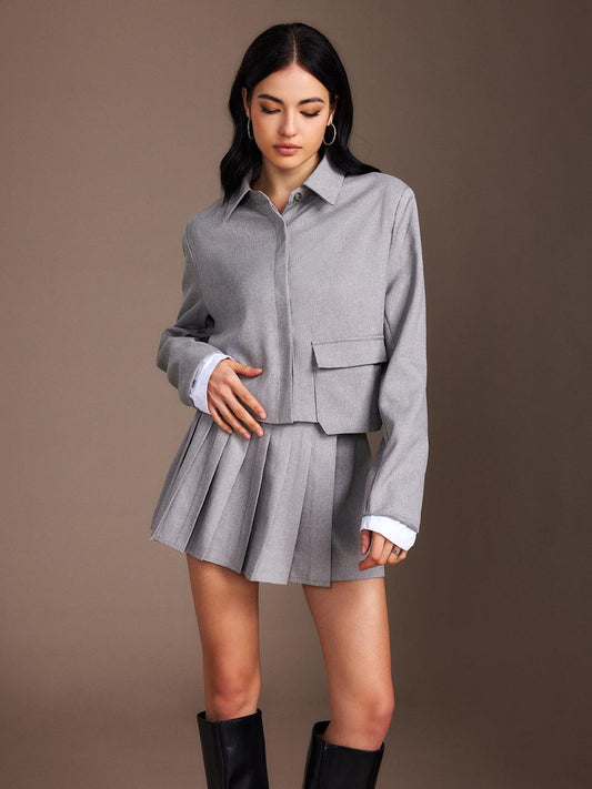 Elegant Grey Blazer Siaora