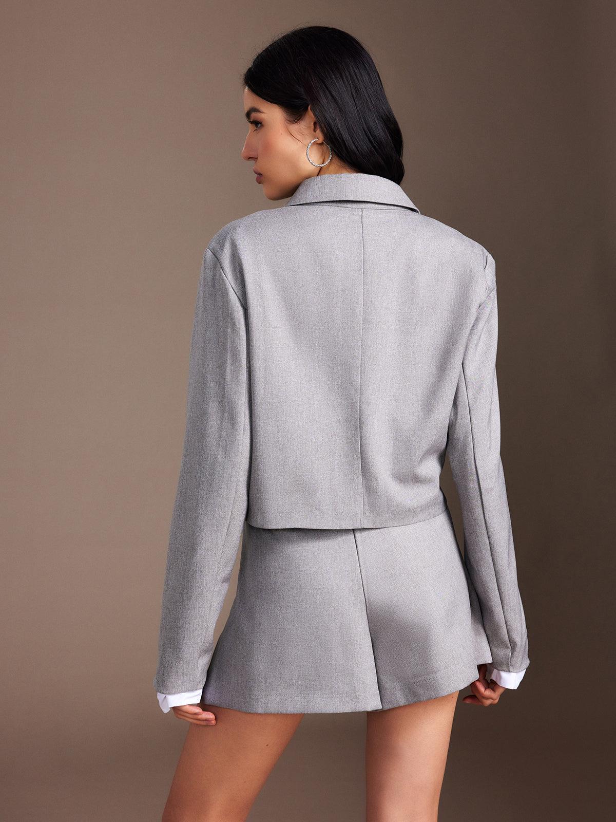Elegant Grey Blazer Siaora
