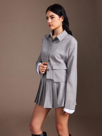 Elegant Grey Blazer Siaora