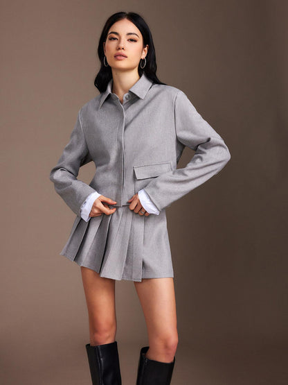 Elegant Grey Blazer Siaora