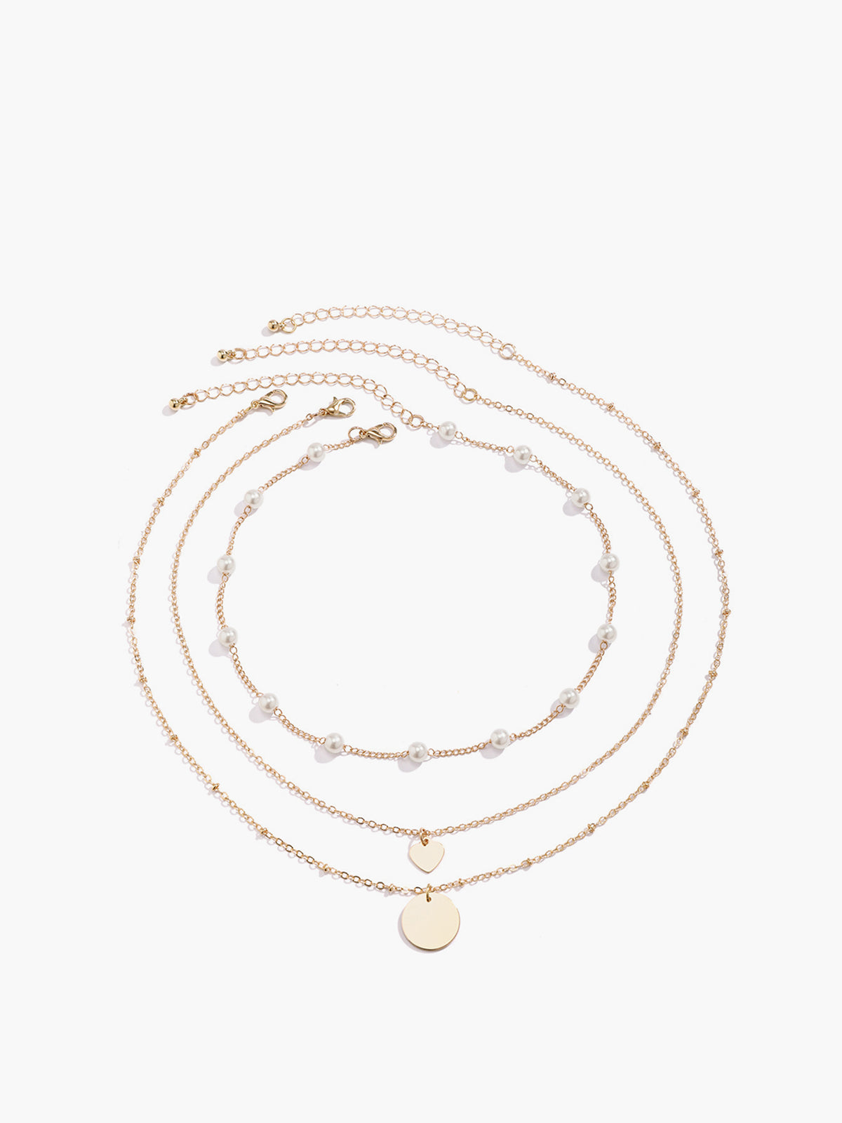 Metal Payet İmitasyon İnci İstifleme Kolye THESVELTECHIC