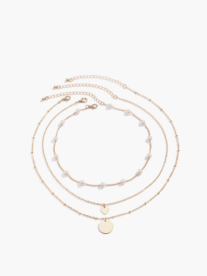 Metal Payet İmitasyon İnci İstifleme Kolye THESVELTECHIC