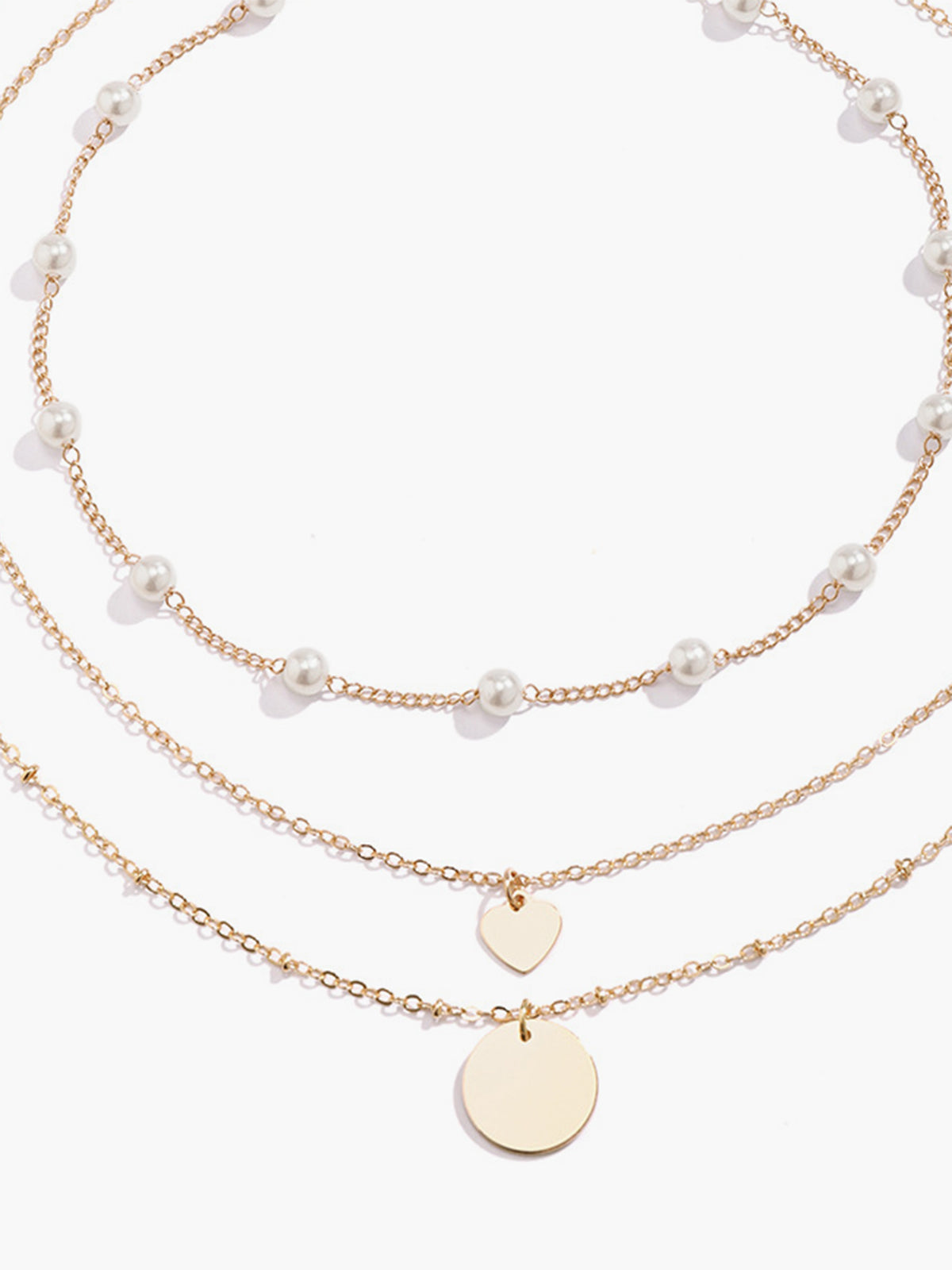 Metal Payet İmitasyon İnci İstifleme Kolye THESVELTECHIC