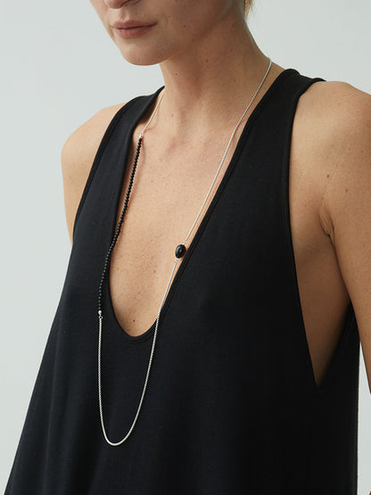 Siyah Oniks Boncuklu Kolye THESVELTECHIC