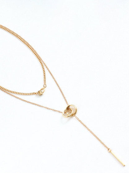 Çift Daire Püsküllü Kolye THESVELTECHIC