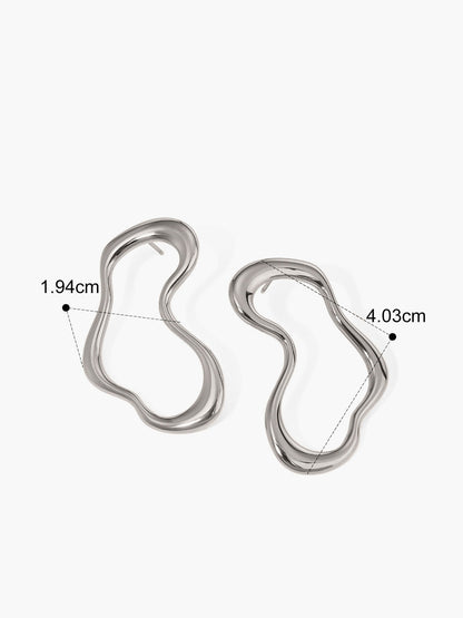 Düzensiz Metal Saplama Küpe THESVELTECHIC