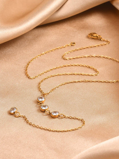 Rhinestone Lariat Damla Kolye THESVELTECHIC