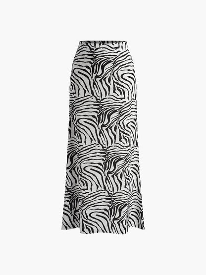 Zebra Desenli Maxi Etek Shine Aura