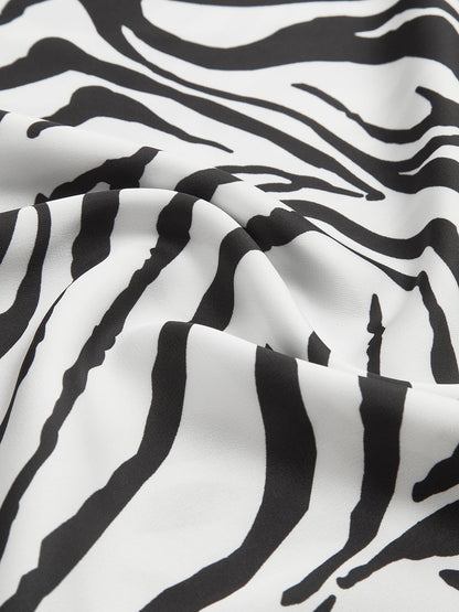 Zebra Desenli Maxi Etek Shine Aura