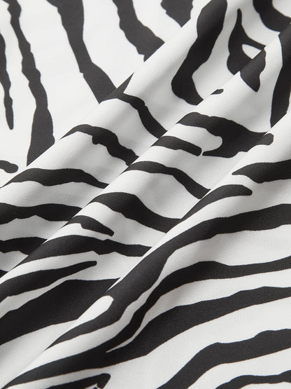 Zebra Desenli Maxi Etek Shine Aura