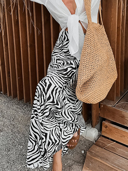 Zebra Desenli Maxi Etek Shine Aura