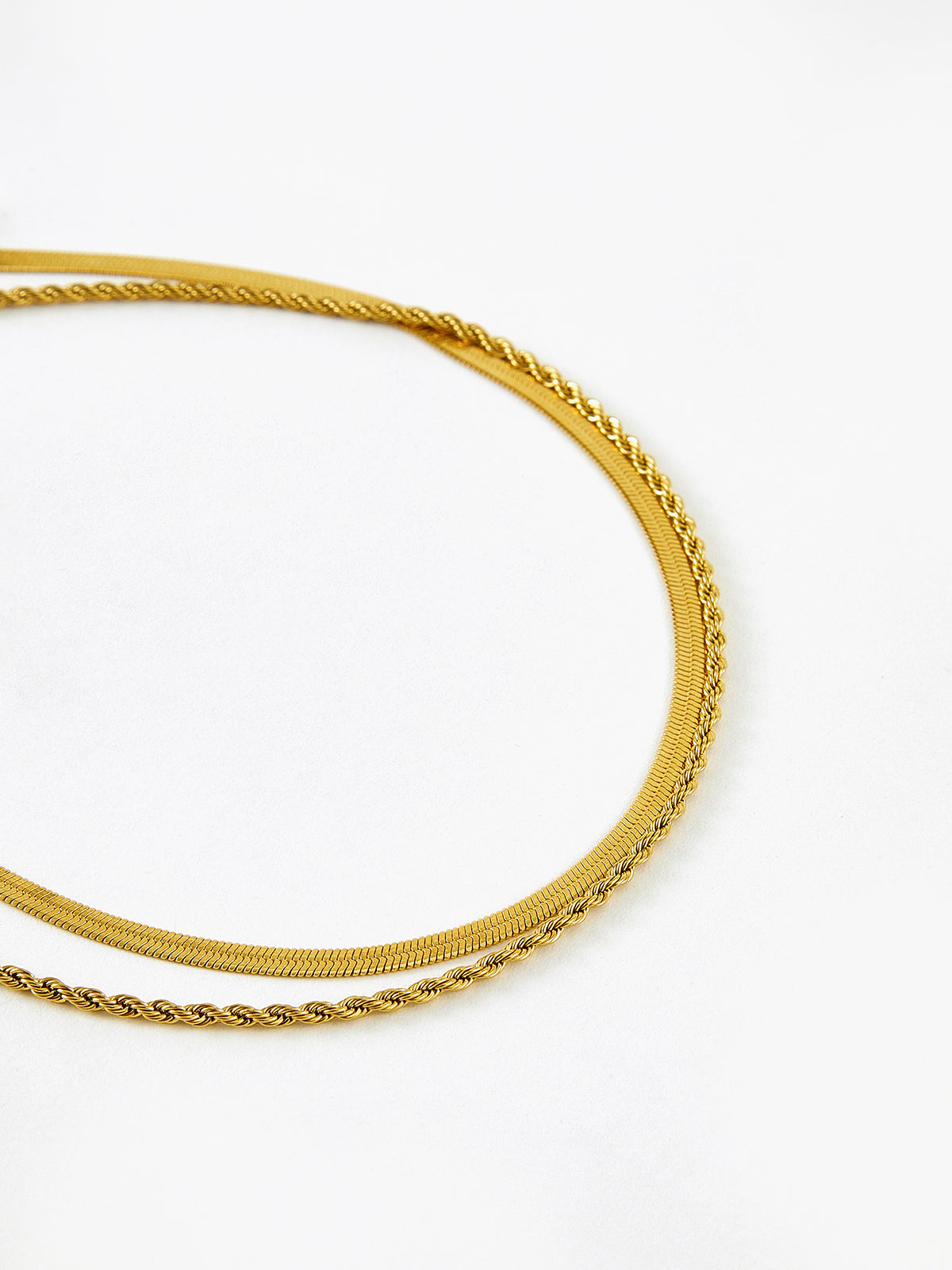 Çift Katmanlı Yılan ve Dönme Zincir Kolye THESVELTECHIC