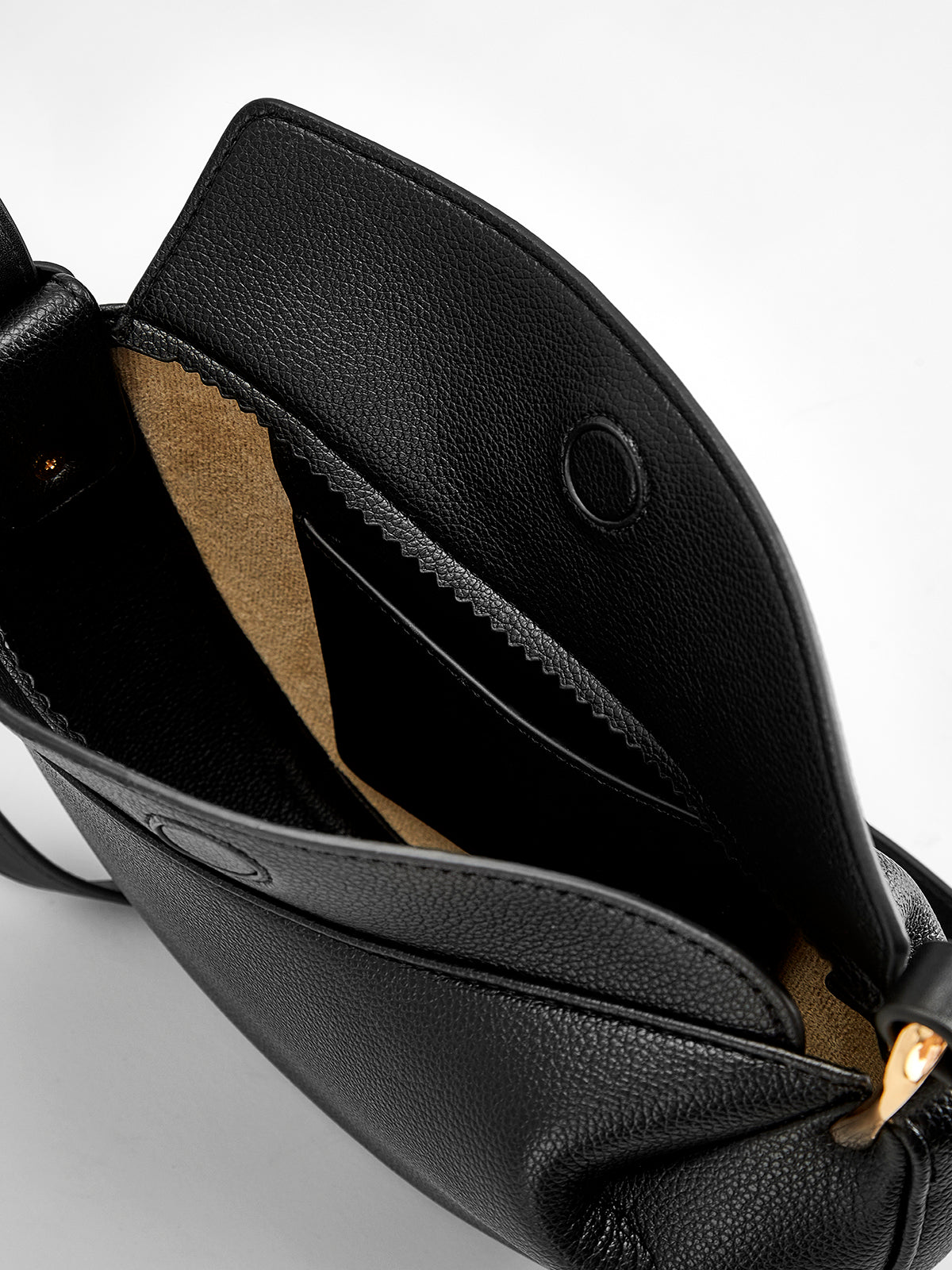 Textured Magnetic Button Crossbody Bag THESVELTECHIC