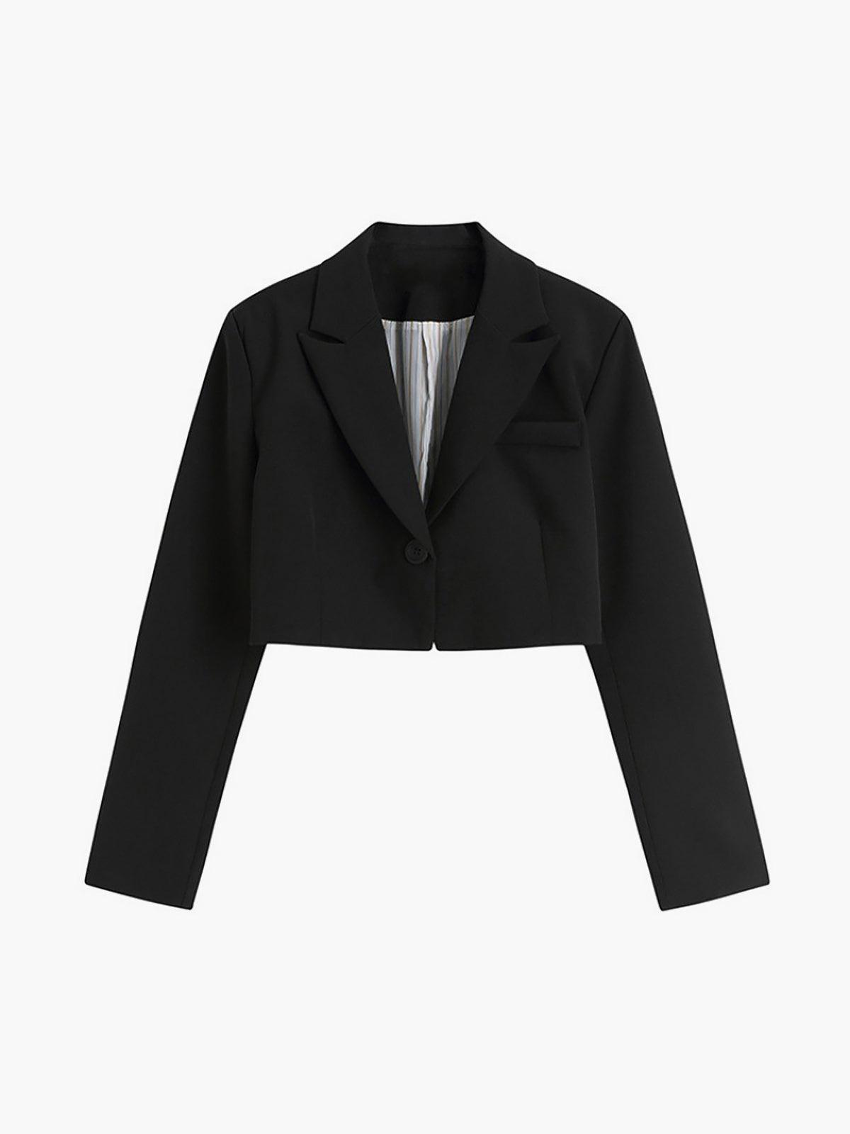 Siyah Kısa Blazer Ceket Siaora