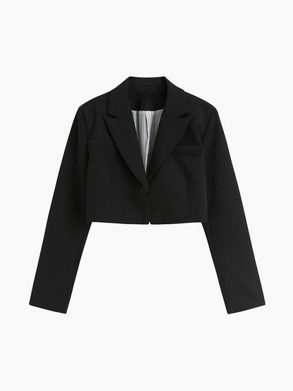 Siyah Kısa Blazer Ceket Siaora