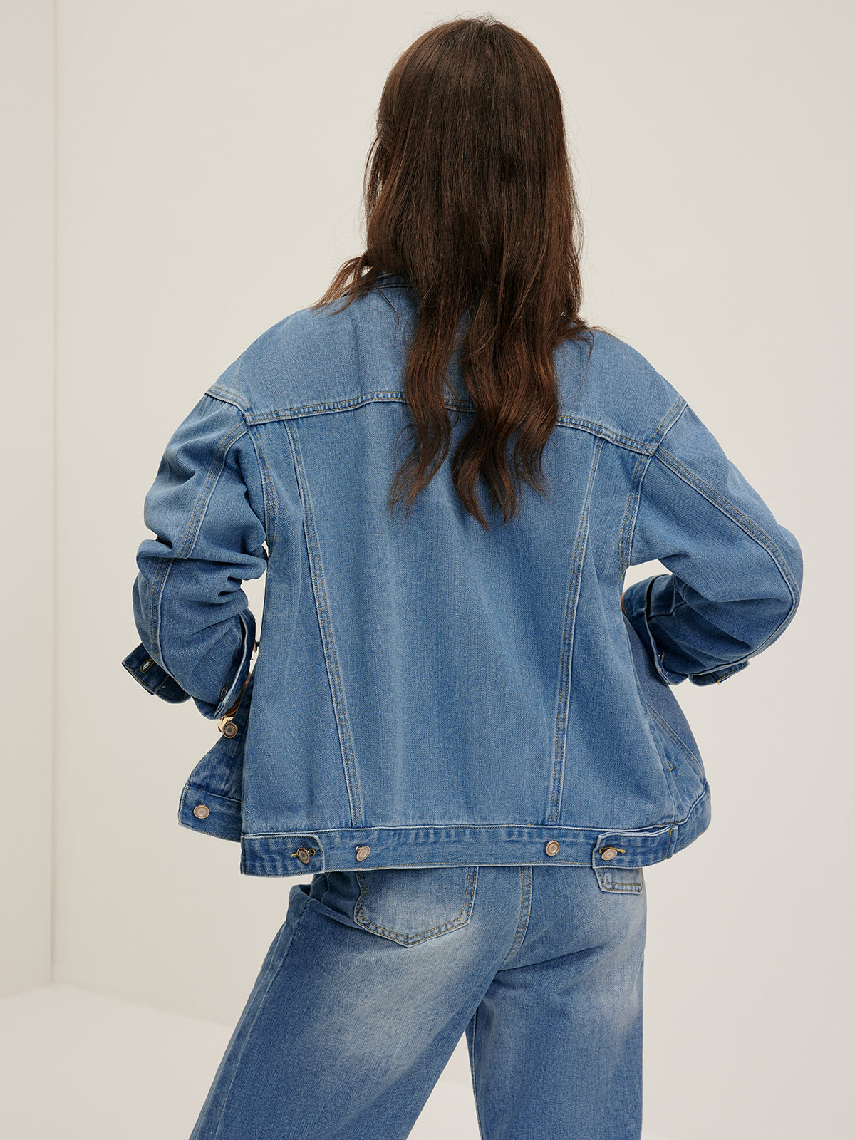 Yaka Cep Denim Ceket Quvarse