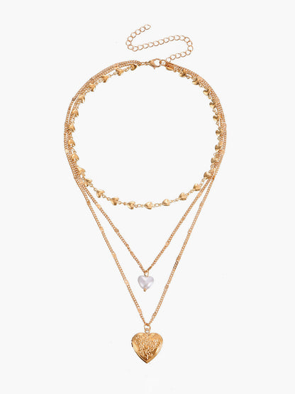 Üç Katmanlı Kalp Charmlı Kolye THESVELTECHIC