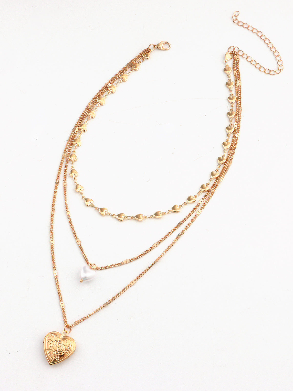 Üç Katmanlı Kalp Charmlı Kolye THESVELTECHIC