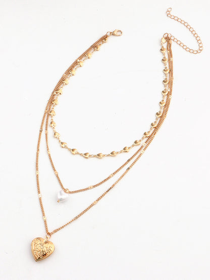 Üç Katmanlı Kalp Charmlı Kolye THESVELTECHIC