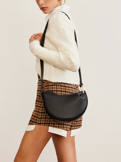 Textured Magnetic Button Crossbody Bag THESVELTECHIC