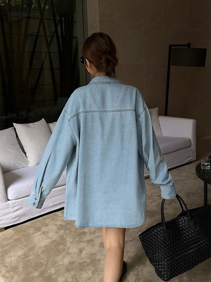 Yaka Cep Denim Ceket Quvarse