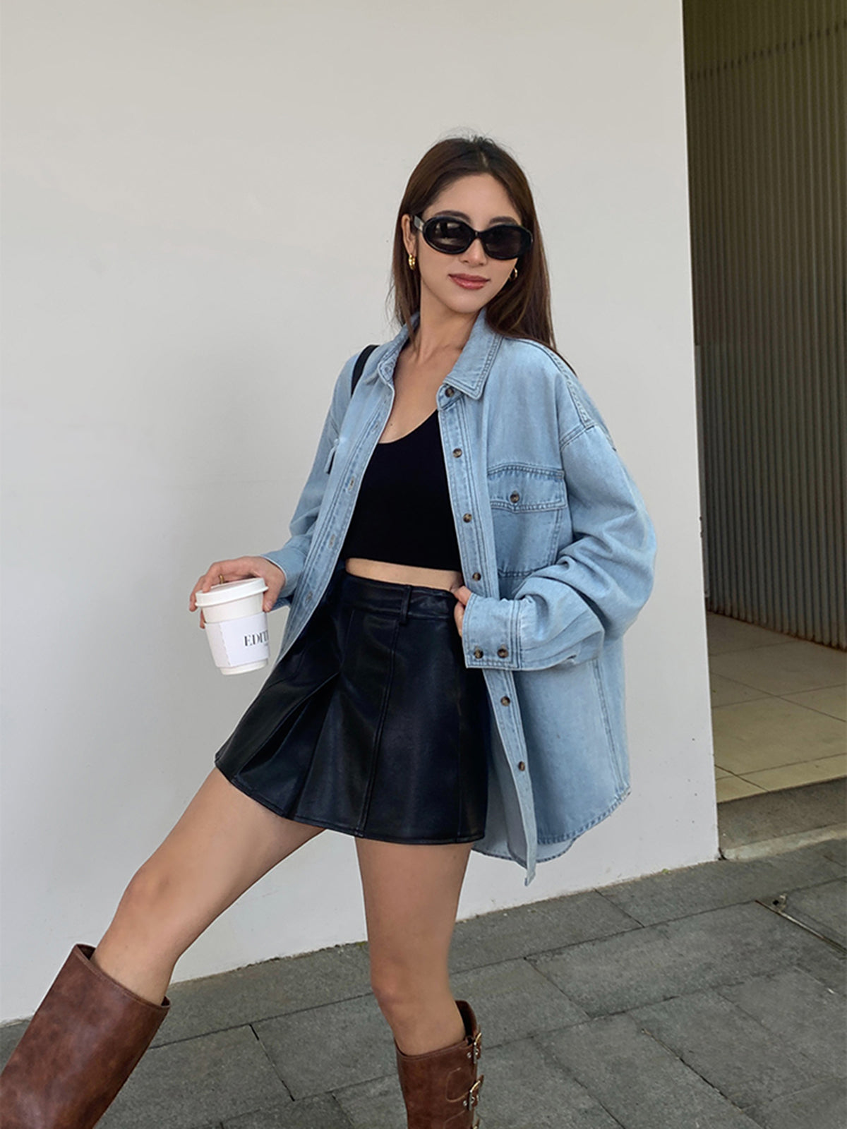 Yaka Cep Denim Ceket Quvarse