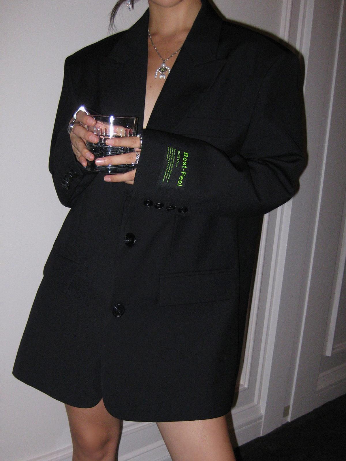 Antrasit Oversize Blazer Ceket Siaora