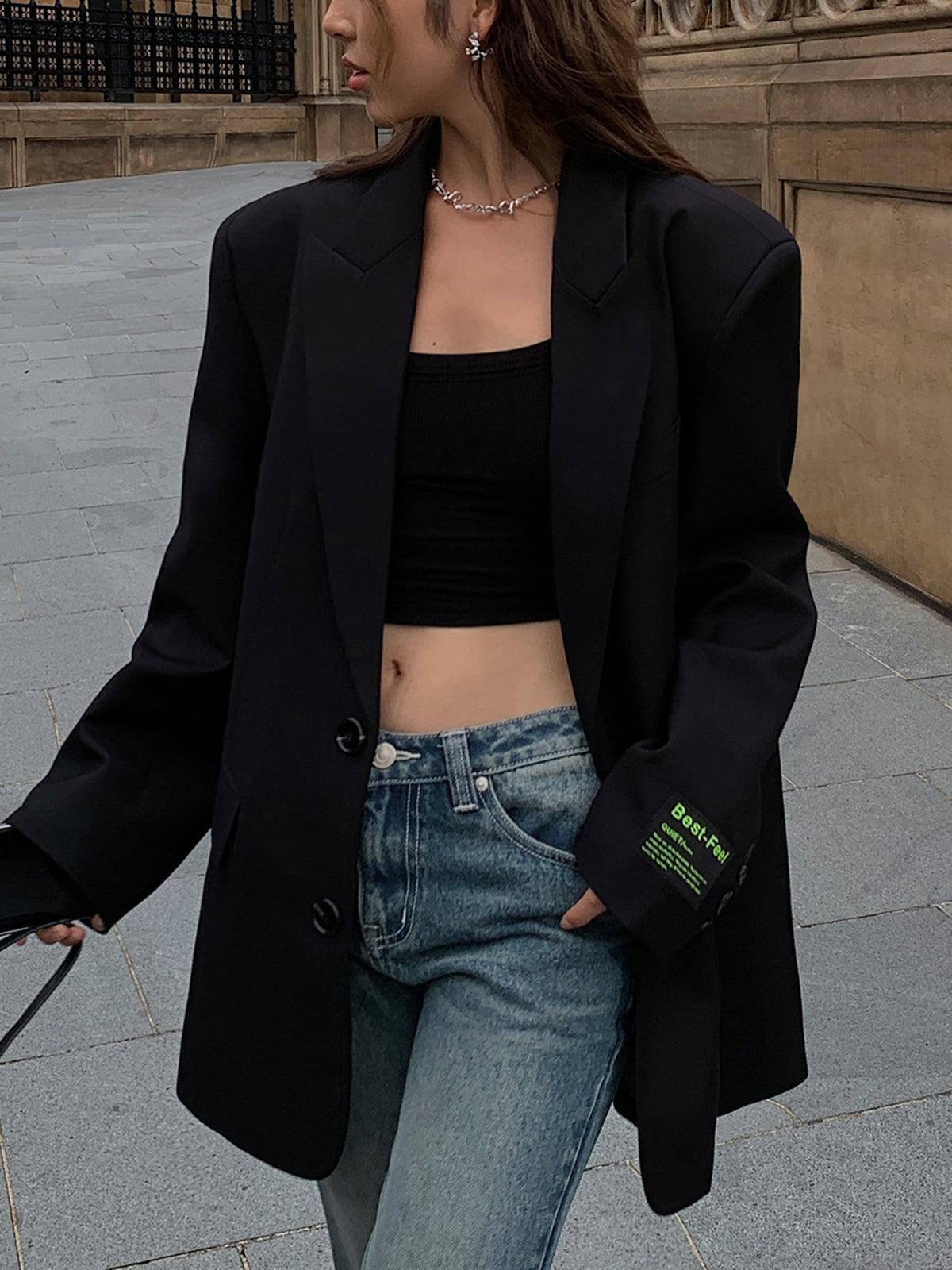 Antrasit Oversize Blazer Ceket Siaora