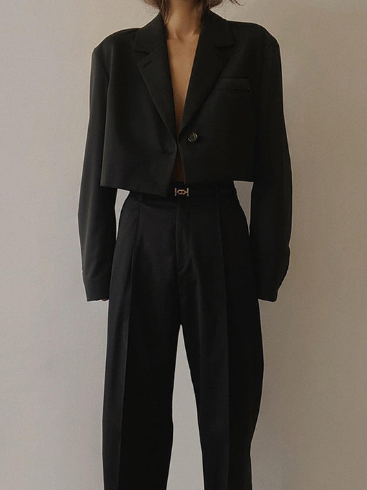 Siyah Kısa Blazer Ceket Siaora