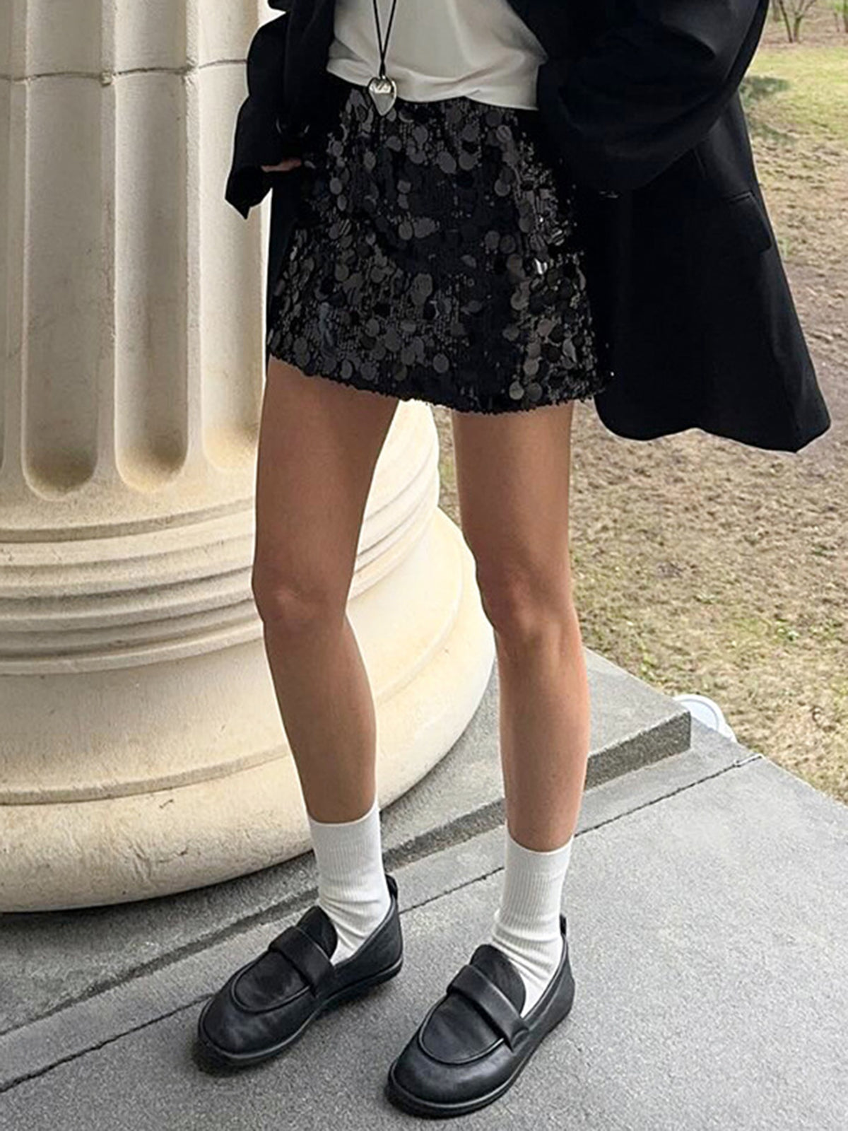 Sıralı Dekor Mini Etek Quvarse